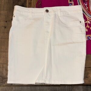 White Denim Miniskirt